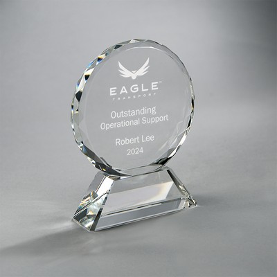 Faceted Circle Wedge on Slant Side Base (4.5"x5.75"x1.5")