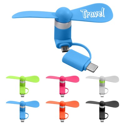 Portable 2-in-1 Mini Phone Fan