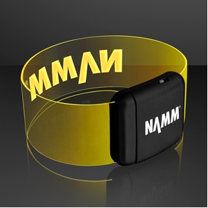 Laser Engraved - Cosmic Yellow LED Magnetic Clasp Bracelets - PRINTED