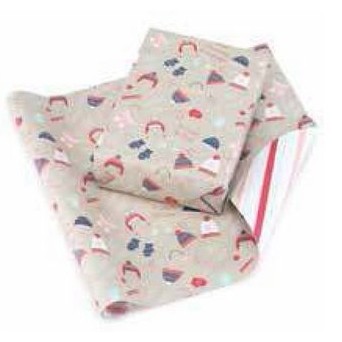 Whimsical Winter Reversible Wrapping Paper (28"x20")