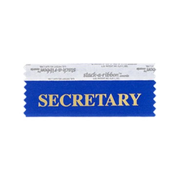Secretary Stk A Rbn Blue Ribbon Gold Imprint