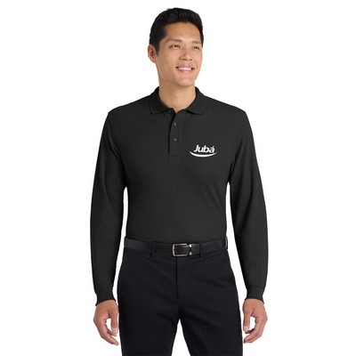 Port Authority® Silk Touch™ Long Sleeve Embroidered Polo