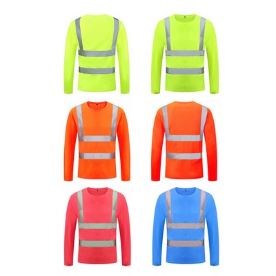 Quick Drying Long Sleeve Shirts w/Reflective Stripe