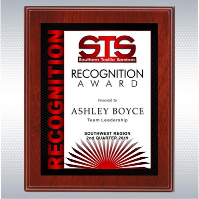Mahogany Finish Plaque w/Full Color Sublimated Plate (7" x 9")