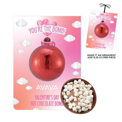 Valentine's Day Mega Hot Chocolate Bomb Billboard Card - Milk Chocolate w/Foil
