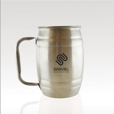 18 oz Double-Wall Stainless Silver Mug