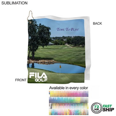 72 Hr Fast Ship - Microfiber Suede Shammy Golf Towel, Finished size 15x15, Sublimated