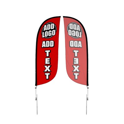 Custom Single Sided 8' Feather Flag w/ Ground Spike Pole Set