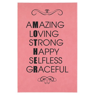 12" x 18" Pink Leatherette Wall Decor with Sawtooth Hanger