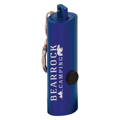 2 3/8" Blue 3-LED Flashlight with Keychain
