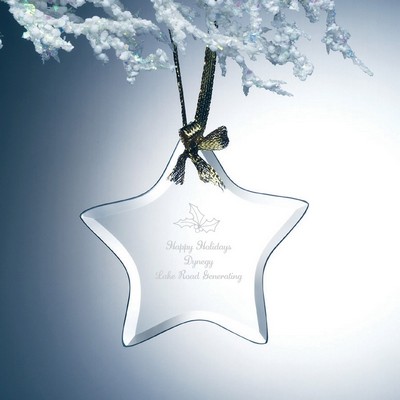 Beveled Jade Glass Ornament - Star