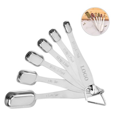 6 Piece Stainless Steel Measuring Spoon Set
