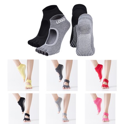 Toeless Yoga Socks w/Non-Slip Grips
