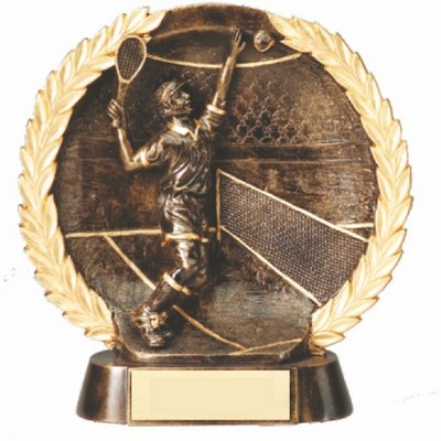 Round Tennis Resin Trophy (7"x7")
