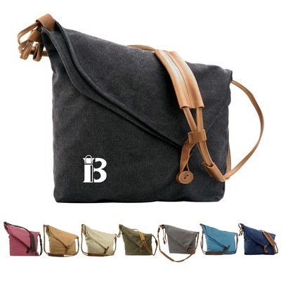 Retro Messenger Canvas Shoulder Bag