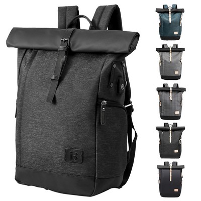 Men's waterproof outdoor travel backpack with charging port