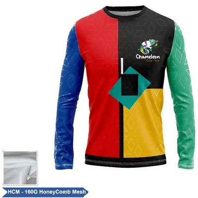 Unisex & Kids Sublimation Honeycomb Mesh Long Sleeve T-Shirt