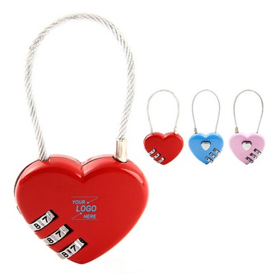 3D Heart Shaped Metal Padlock