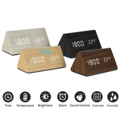 Bedside LED Alarm Clock w/Temperature & Humidity