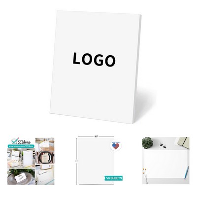 50 Sheets 8.5 x 11" Plain White Luxury Memo Scratch Pad Blank Notepad