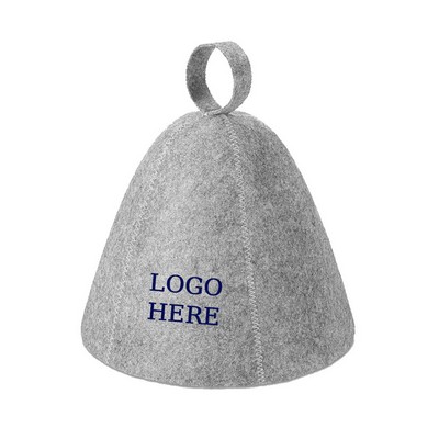 Felt Sauna Hat With Embroidery