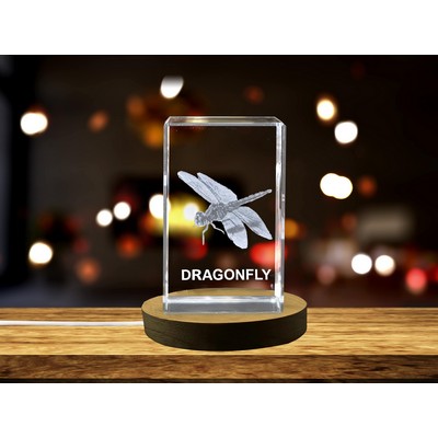 3D Engraved Crystal Dragonfly Trophy Award - Exquisite Nature Gift for Enthusiasts
