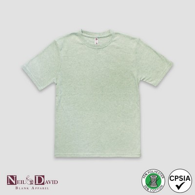 Unisex Luxe Adult Short Sleeve T-Shirts - Sage Heather - Polyester-Cotton Blend - Neil & David®