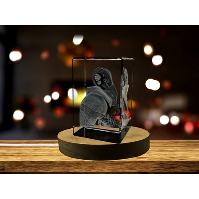 Veins Art 3D Engraved Crystal Keepsake w/LED Base Light