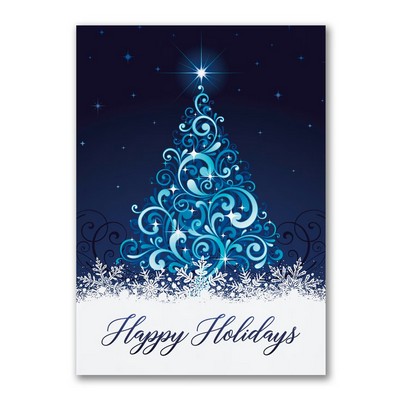 Swirling Tree Economy Holiday Card