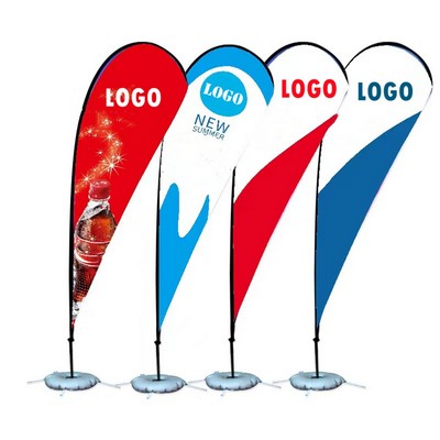 Drop-shaped Advertising Flag With Pole Kit