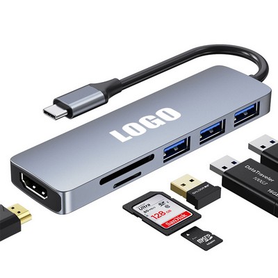 6-In-1 Multi-Port Type C Hub Adapter
