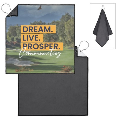 Two-Sided Microfiber Golf Towel w/ Full Color Dye Sublimation