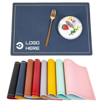 Square Gold-Edged Leather Placemat