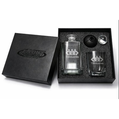 10oz LOWBALL GLASS AND WHISKEY DECANTER SET