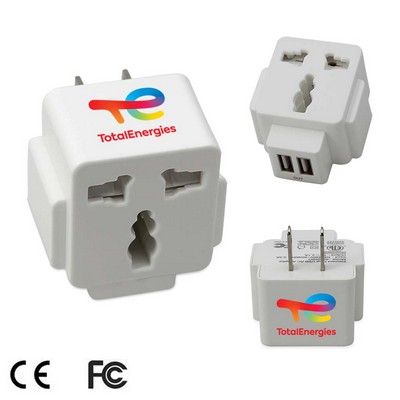 Traveler Wall Charger Adapter W/ Dual Usb Ports