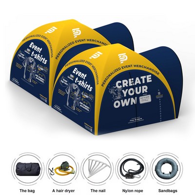 2X 10ftx10' Custom Inflatable Air Dome Tent Combo W/ 2x Full Wall and Awning