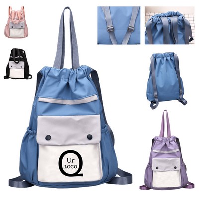 11.81X5.91X15.35" Nylon Drawstring Backpack
