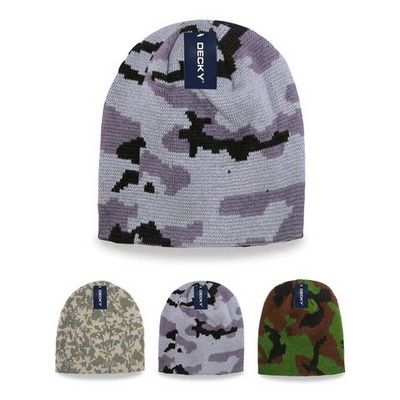 Decky Camouflage Short Knit Beanie