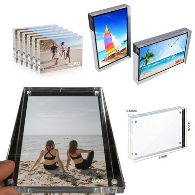 Custom 6" x 4" x 0.8" Thick Magnetic Acrylic Picture Frames