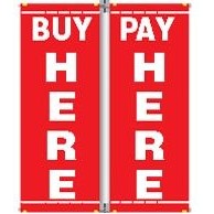 18 Oz. Nylon Pole Banner Set - Buy Here Pay Here (3'x8')