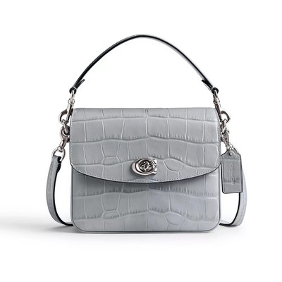COACH Embossed Croc Cassie Crossbody 19 - Blue Grey/Silver