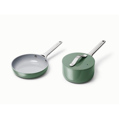 Caraway Nonstick Ceramic Minis Duo Cookware Set - Fry Pan & Saucepan Sage