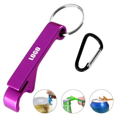 Aluminum Bottle Opener Keychain w/Carabiner