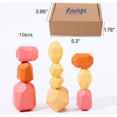 Colorful Wooden Stacking Balancing Blocks 10Pcs