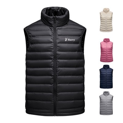 White Lightweight Stand Up Collar Thin Tank Top