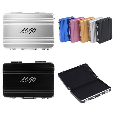 Metal Suitcase Shaped Business Card Holder