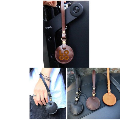 Genuine Leather Keychain With Pocket