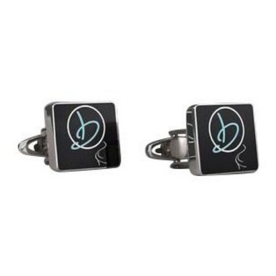 Brass Cufflinks - Enamel Filled Square