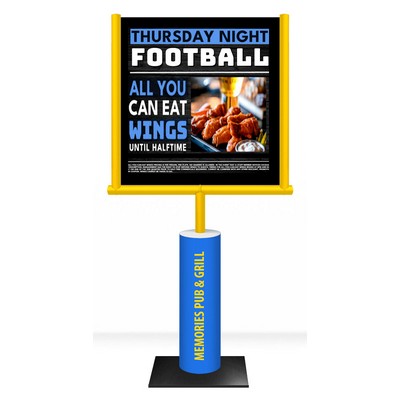 Goal Post Football Display (86" x 35") With Hanging Sign