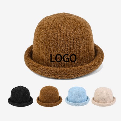 Knitted Round Brim Bucket Hat